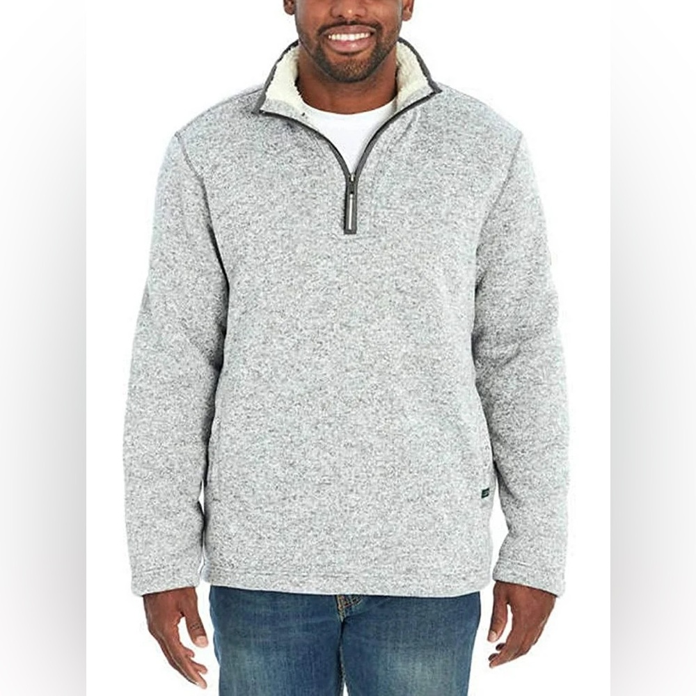 Orvis Men's Gray Quarter-Zip Sherpa Fleece Pullover - Size: XL